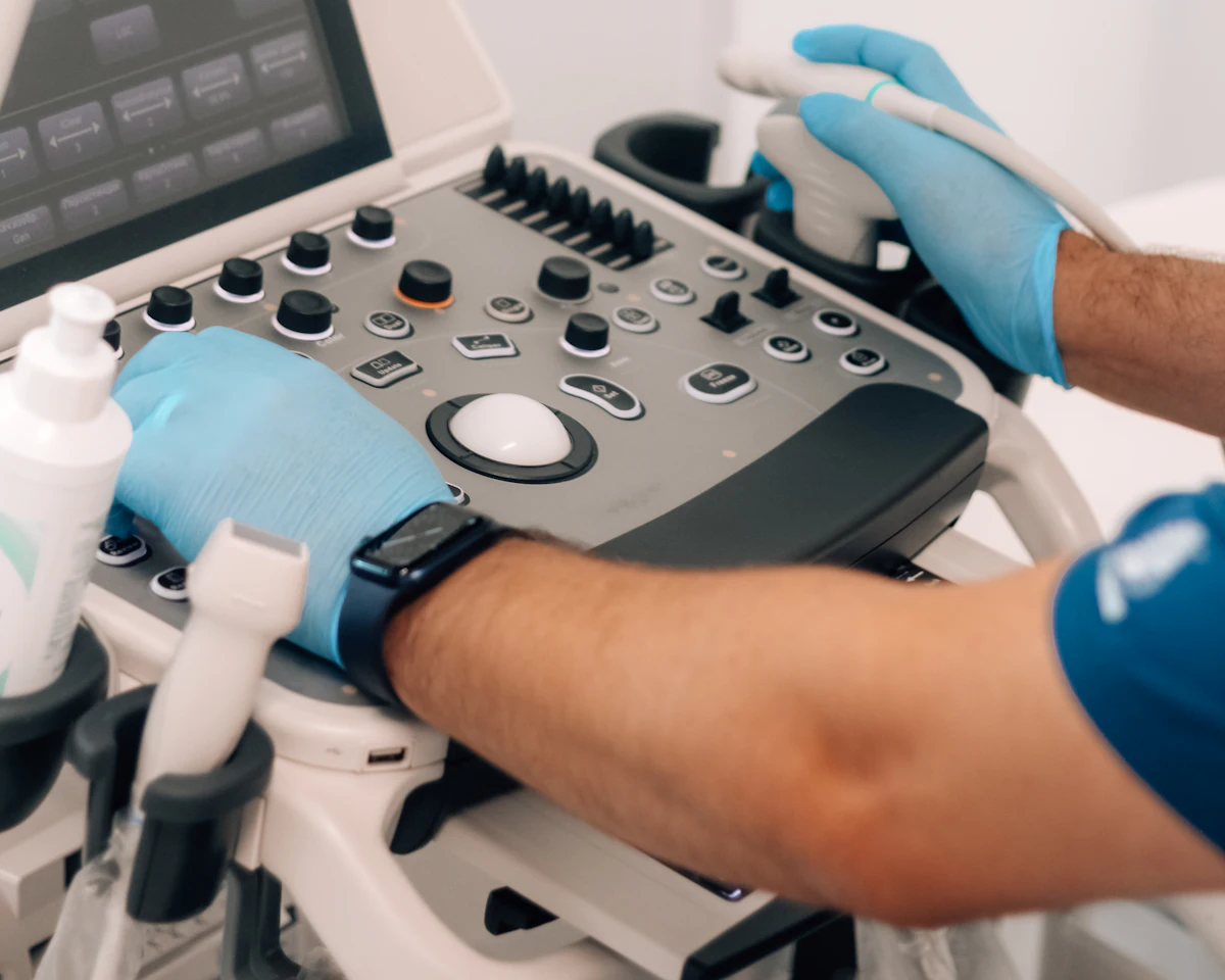 An ultrasound machine in a clinic